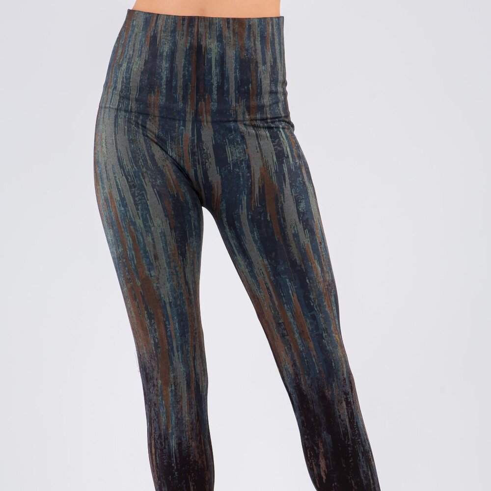 New M. Rena Mahoe Print Leggings. One Size